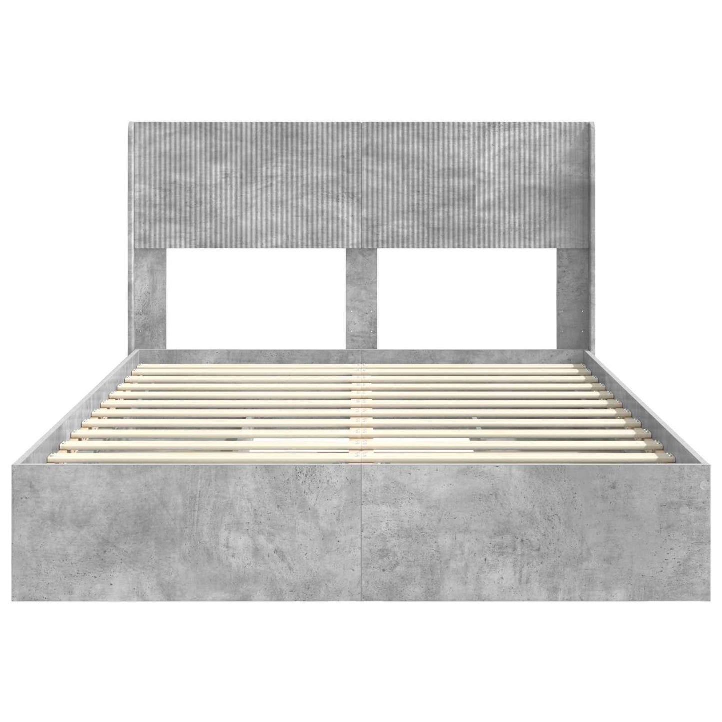 Bed Frame with Storage and Headboard Concrete Grey 150 x 200 cm