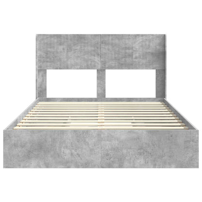 Bed Frame with Storage and Headboard Concrete Grey 150 x 200 cm