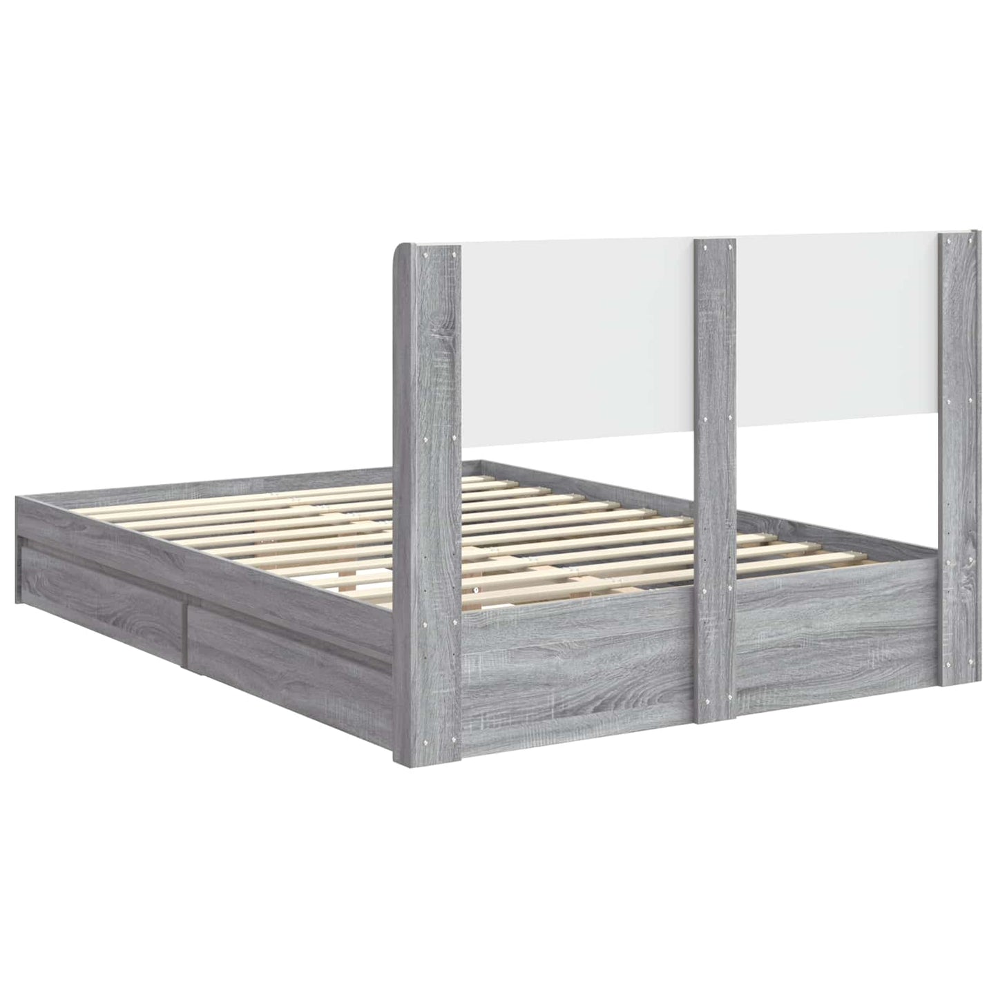 Bed Frame with Storage and Headboard Grey Sonoma 150 x 200 cm