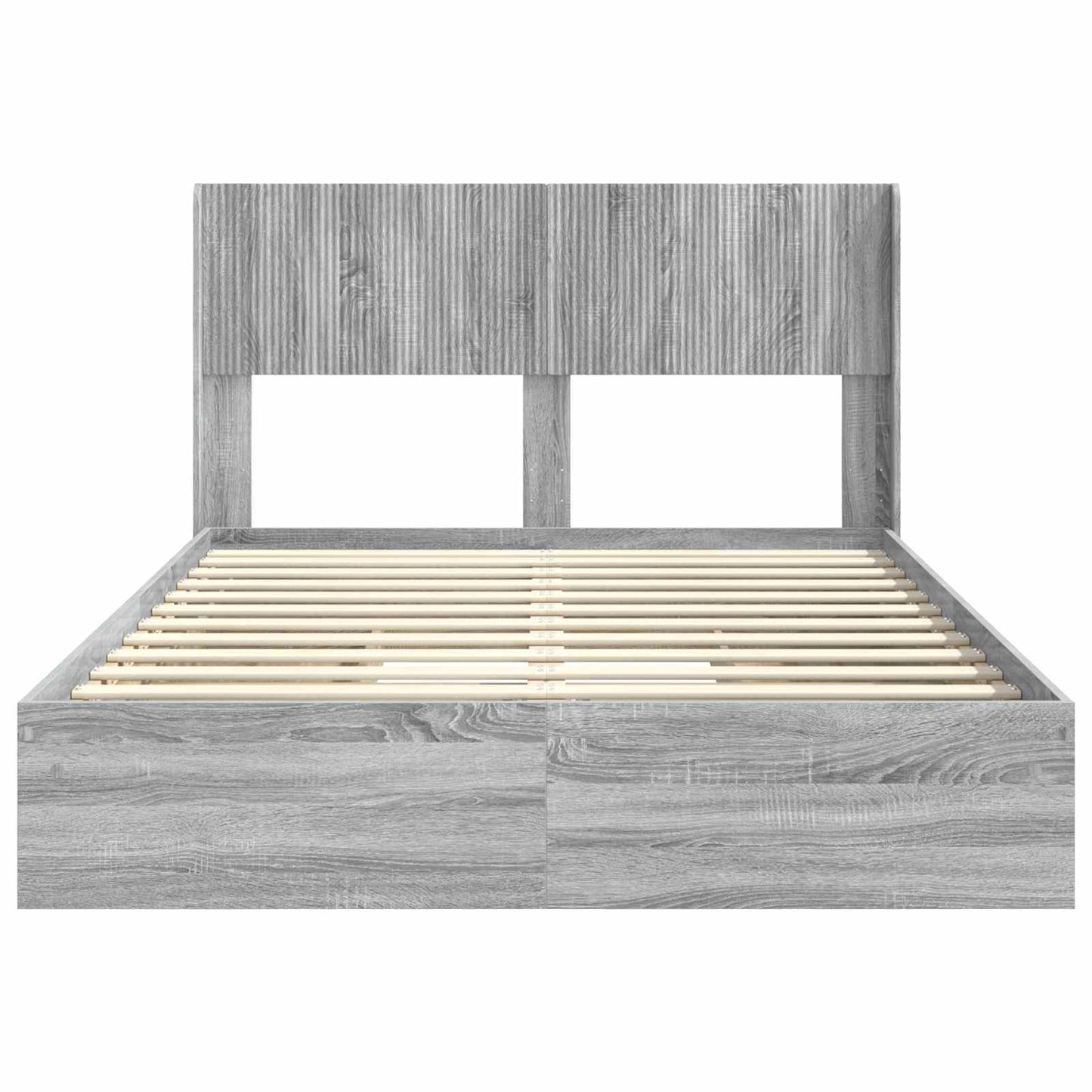 Bed Frame with Storage and Headboard Grey Sonoma 150 x 200 cm