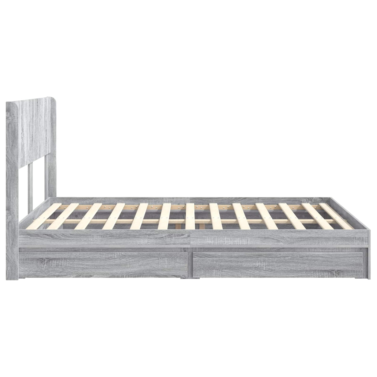 Bed Frame with Storage and Headboard Grey Sonoma 150 x 200 cm