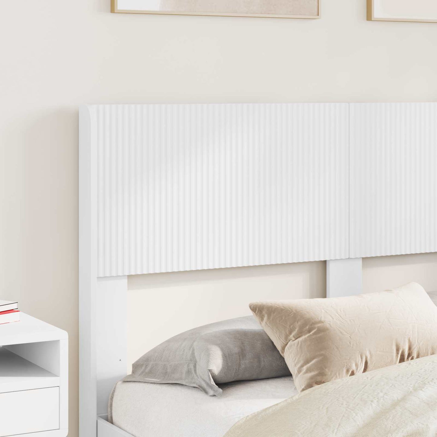 Bed Frame with Storage and Headboard White 140 x 190 cm