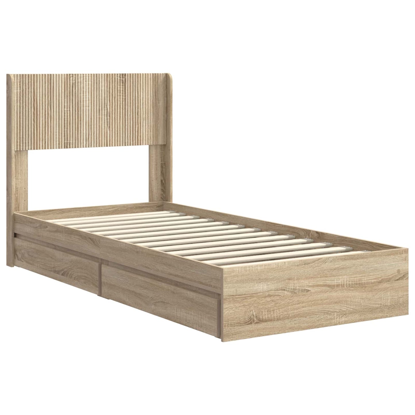 Bed Frame with Storage and Headboard Sonoma Oak 100 x 200 cm