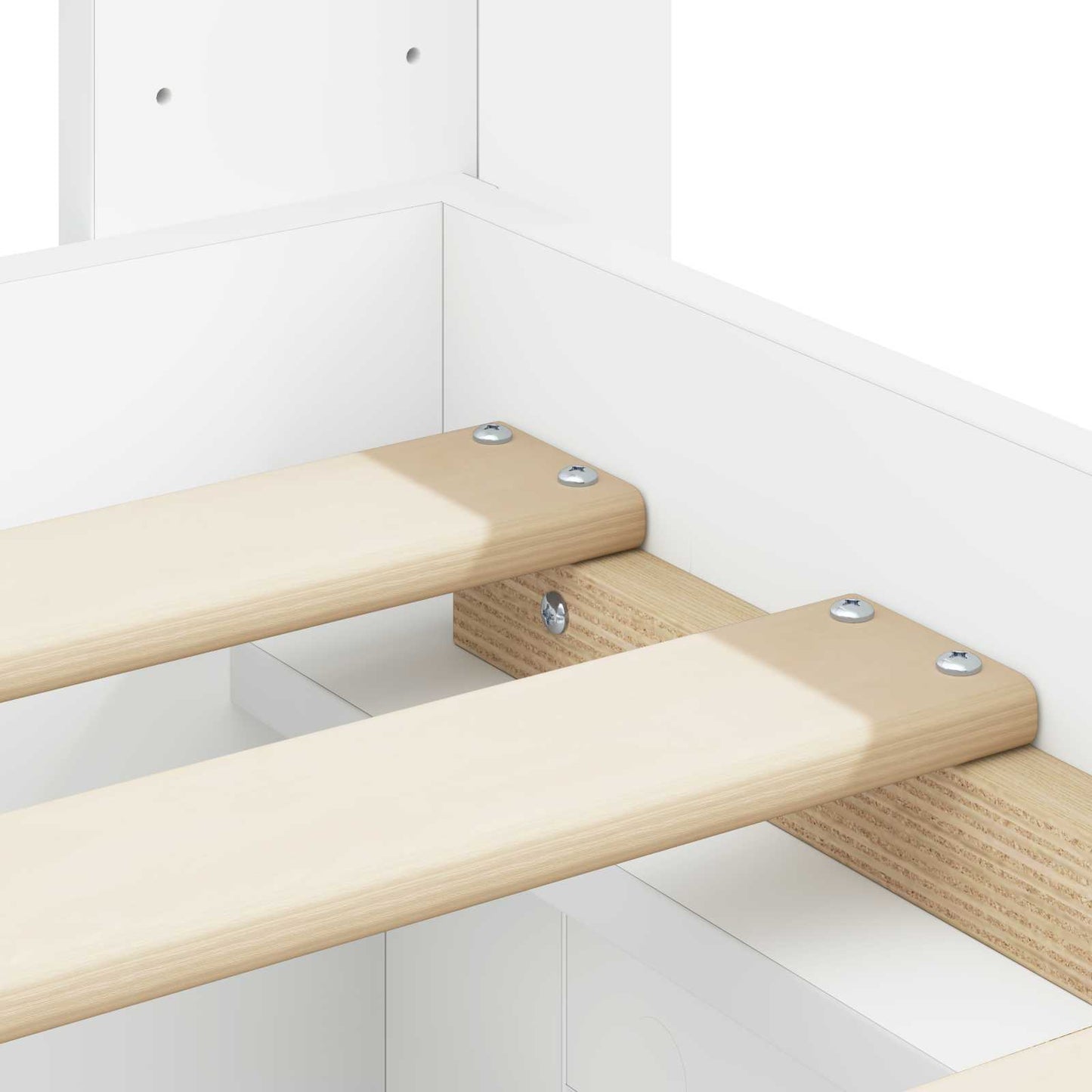 Bed Frame with Storage and Headboard White 90 x 200 cm