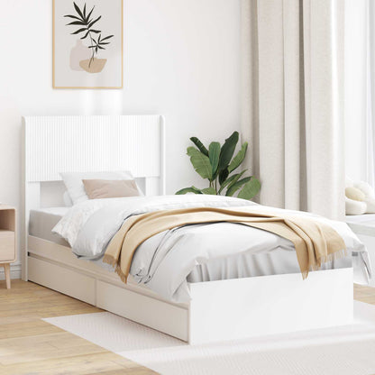 Bed Frame with Storage and Headboard White 90 x 200 cm