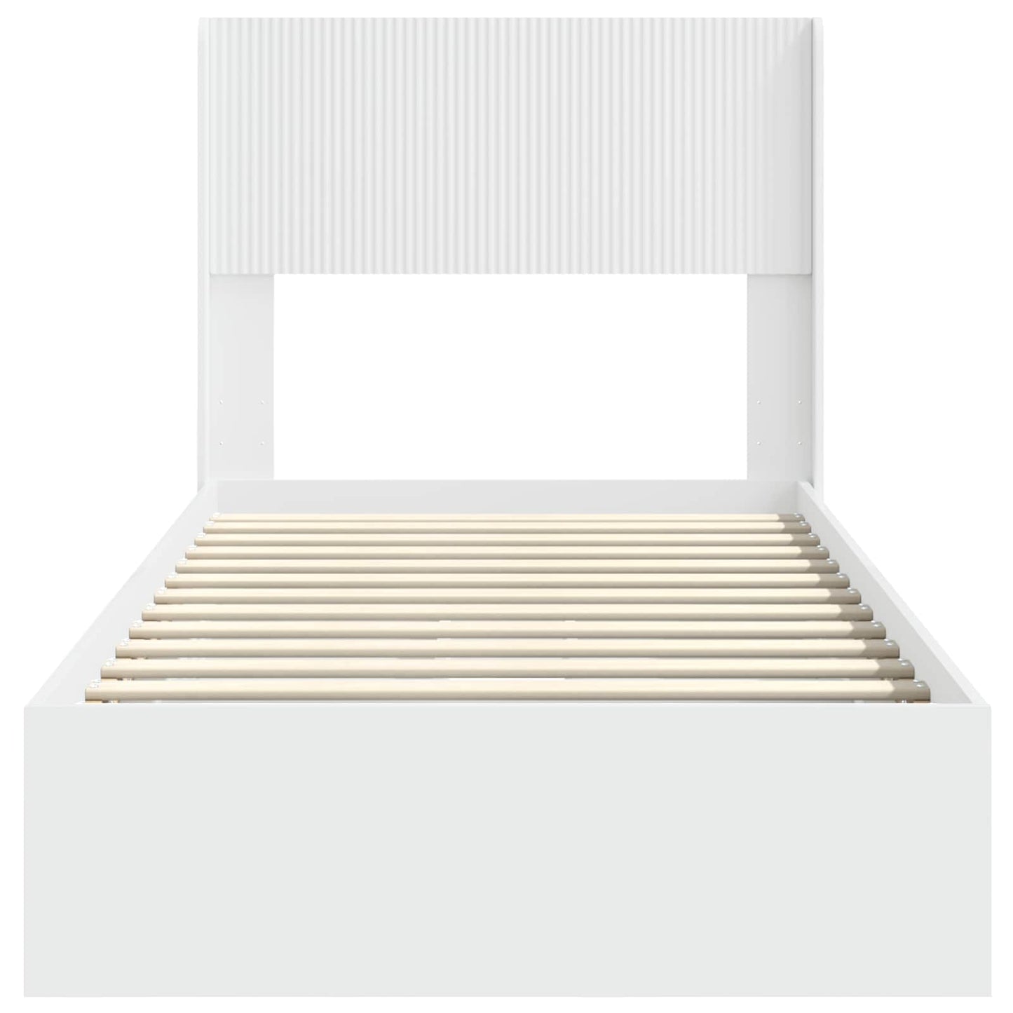 Bed Frame with Storage and Headboard White 90 x 200 cm