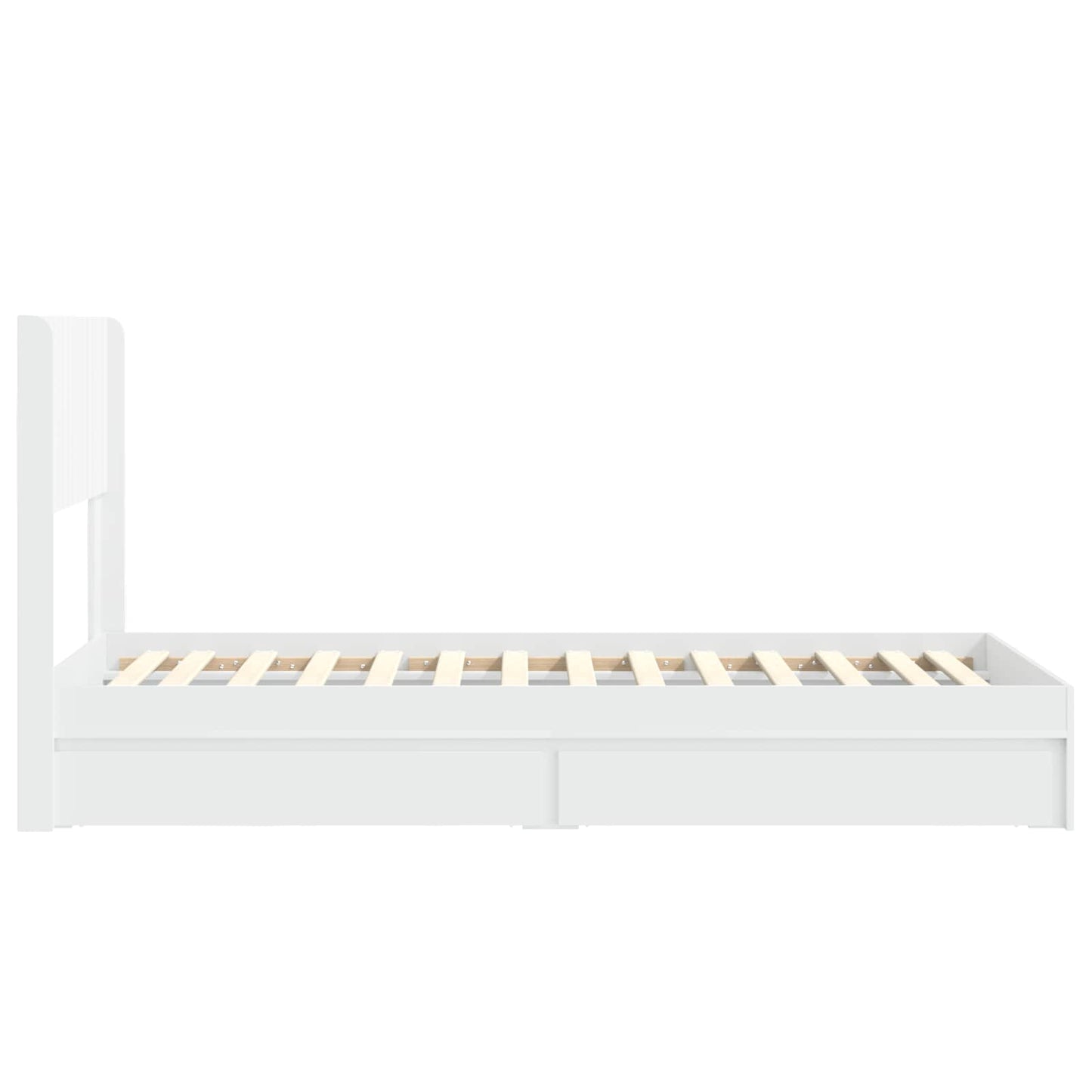 Bed Frame with Storage and Headboard White 90 x 200 cm