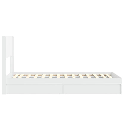 Bed Frame with Storage and Headboard White 90 x 200 cm