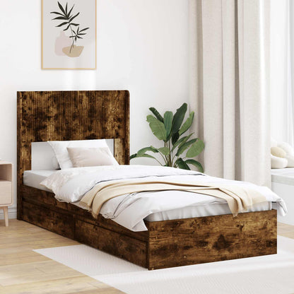 Bed Frame with Storage and Headboard 3 pcs Engineered Wood