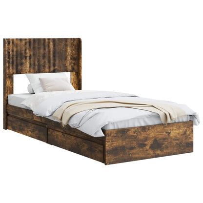 Bed Frame with Storage and Headboard 3 pcs Engineered Wood