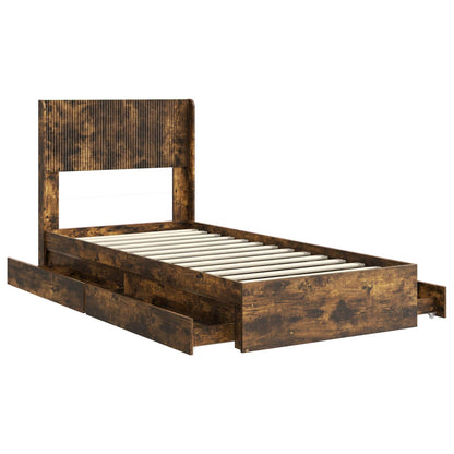 Bed Frame with Storage and Headboard 3 pcs Engineered Wood