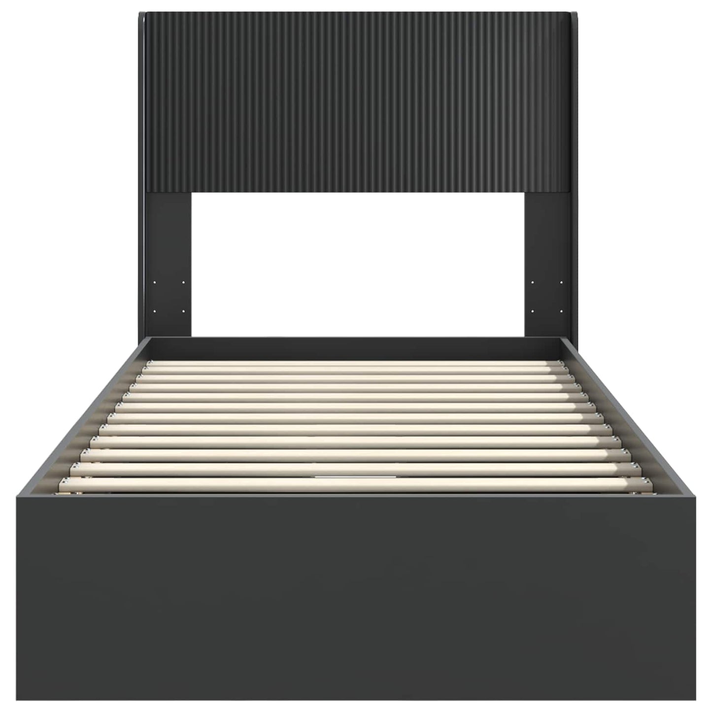 Bed Frame with Storage and Headboard Black 90 x 190 cm