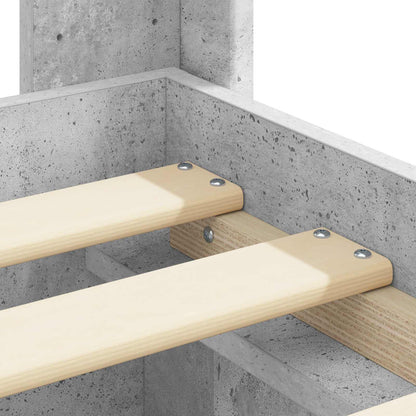 Bed Frame with Storage and Headboard Concrete Grey 90 x 190 cm