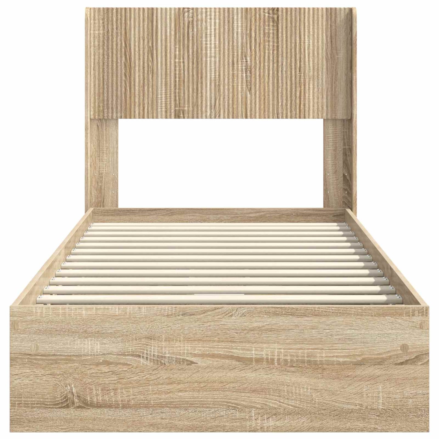 Bed Frame with Storage and Headboard Sonoma Oak 75 x 190 cm