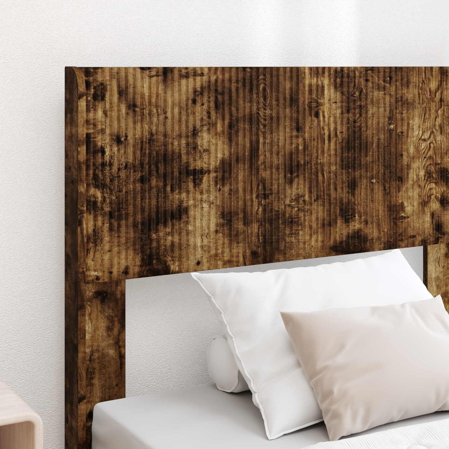 Bed Frame with Storage and Headboard Smoked Oak 75 x 190 cm