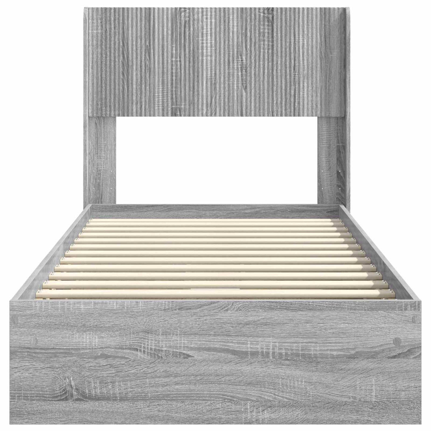 Bed Frame with Storage and Headboard Grey Sonoma 75 x 190 cm