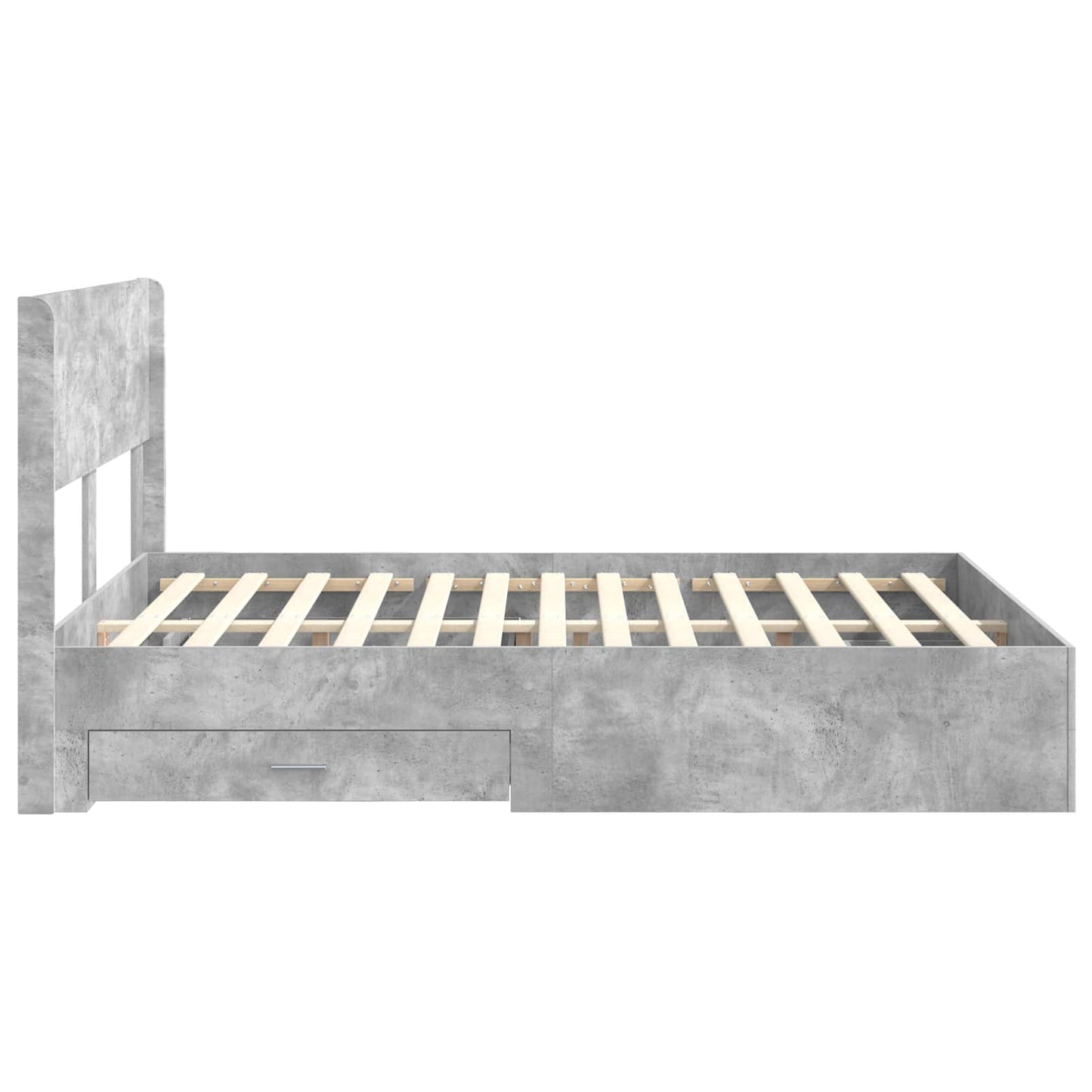 Bed Frame with Storage and Headboard Concrete Grey 150 x 200 cm