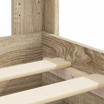 Bed Frame with Storage and Headboard Sonoma Oak Engineered Wood