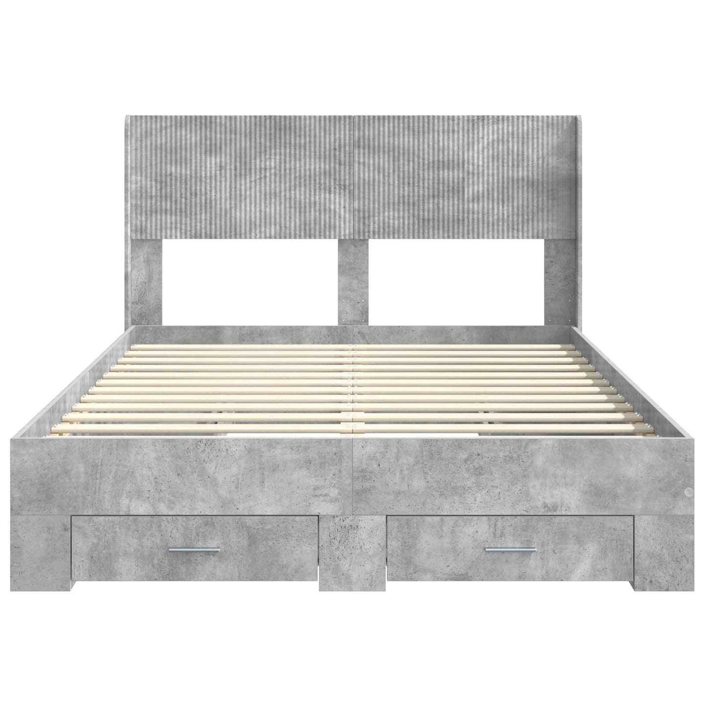 Bed Frame with Storage and Headboard Concrete Grey 120 x 190 cm