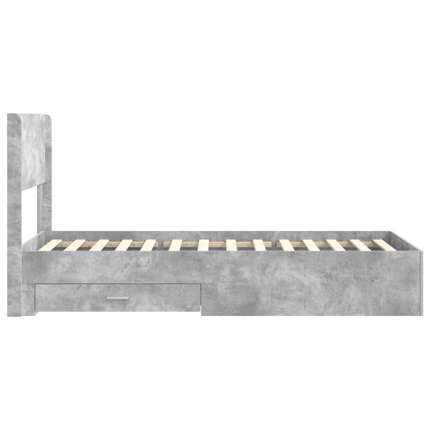 Bed Frame with Storage and Headboard Concrete Grey 100 x 200 cm