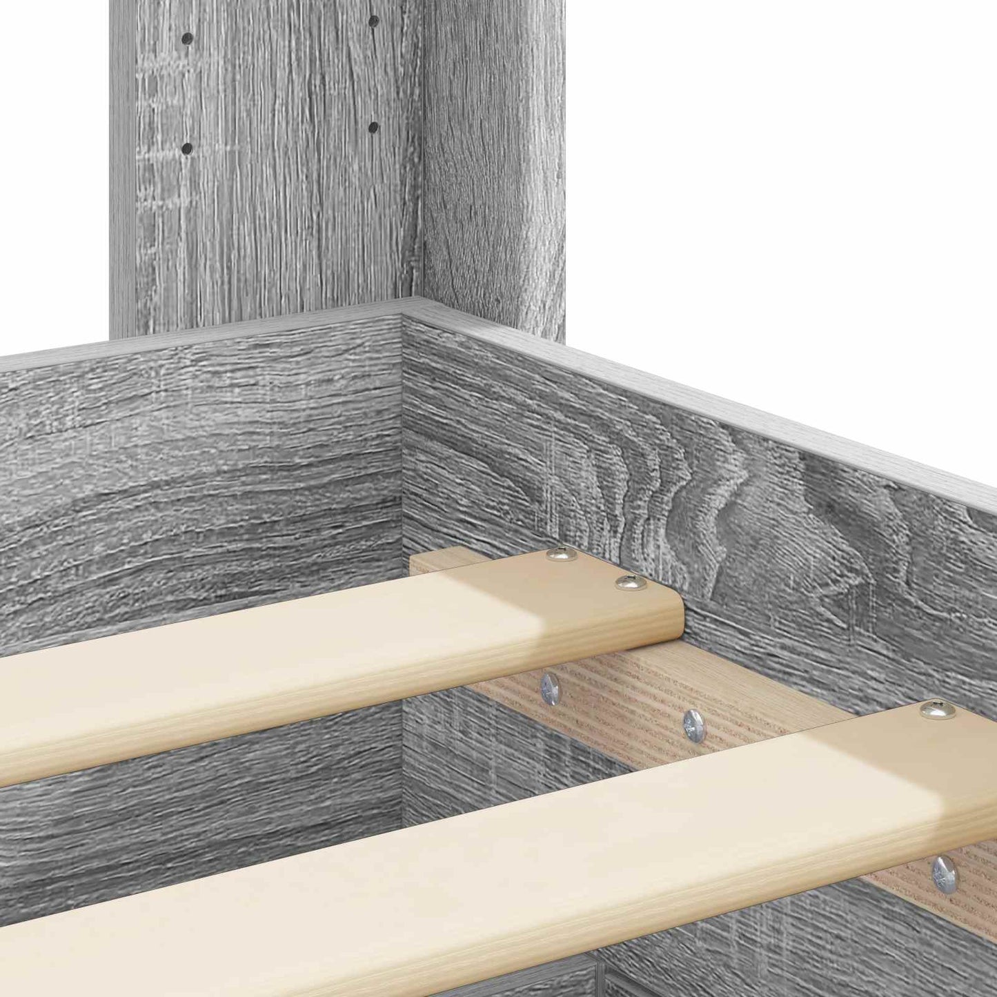 Bed Frame with Storage and Headboard Grey Sonoma 100 x 200 cm