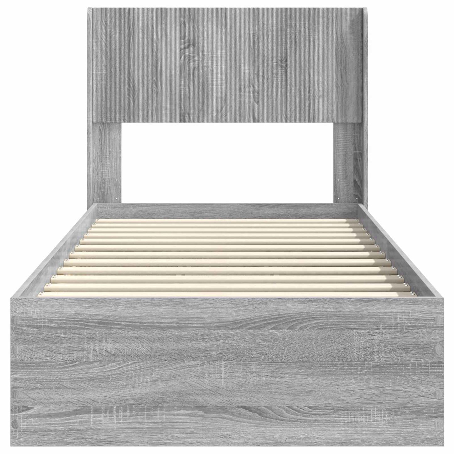 Bed Frame with Storage and Headboard Grey Sonoma 100 x 200 cm