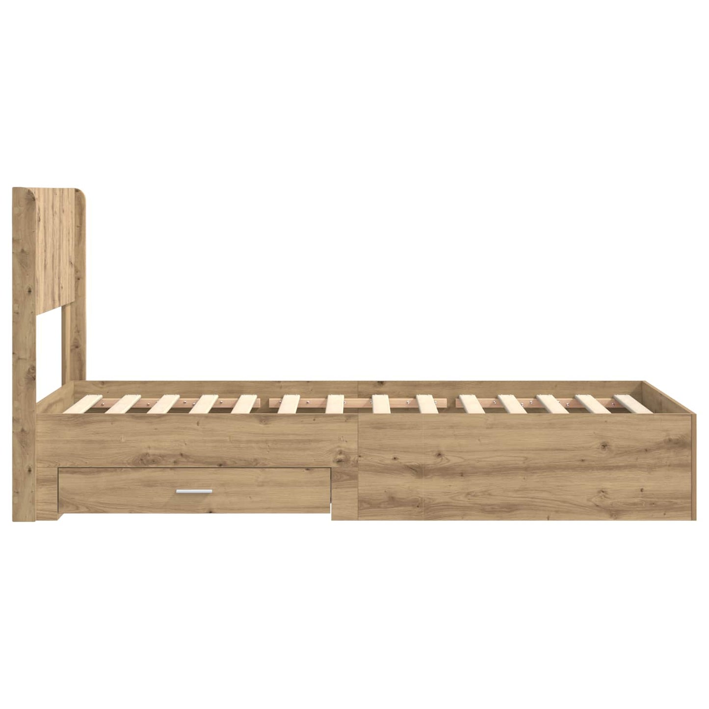 Bed Frame with Storage and Headboard Artisan Oak 100 x 200 cm