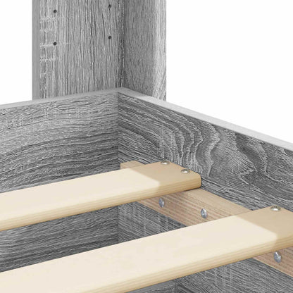 Bed Frame with Storage and Headboard Grey Sonoma 90 x 200 cm