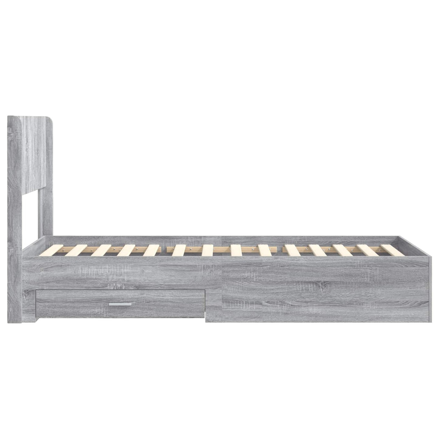 Bed Frame with Storage and Headboard Grey Sonoma 90 x 200 cm