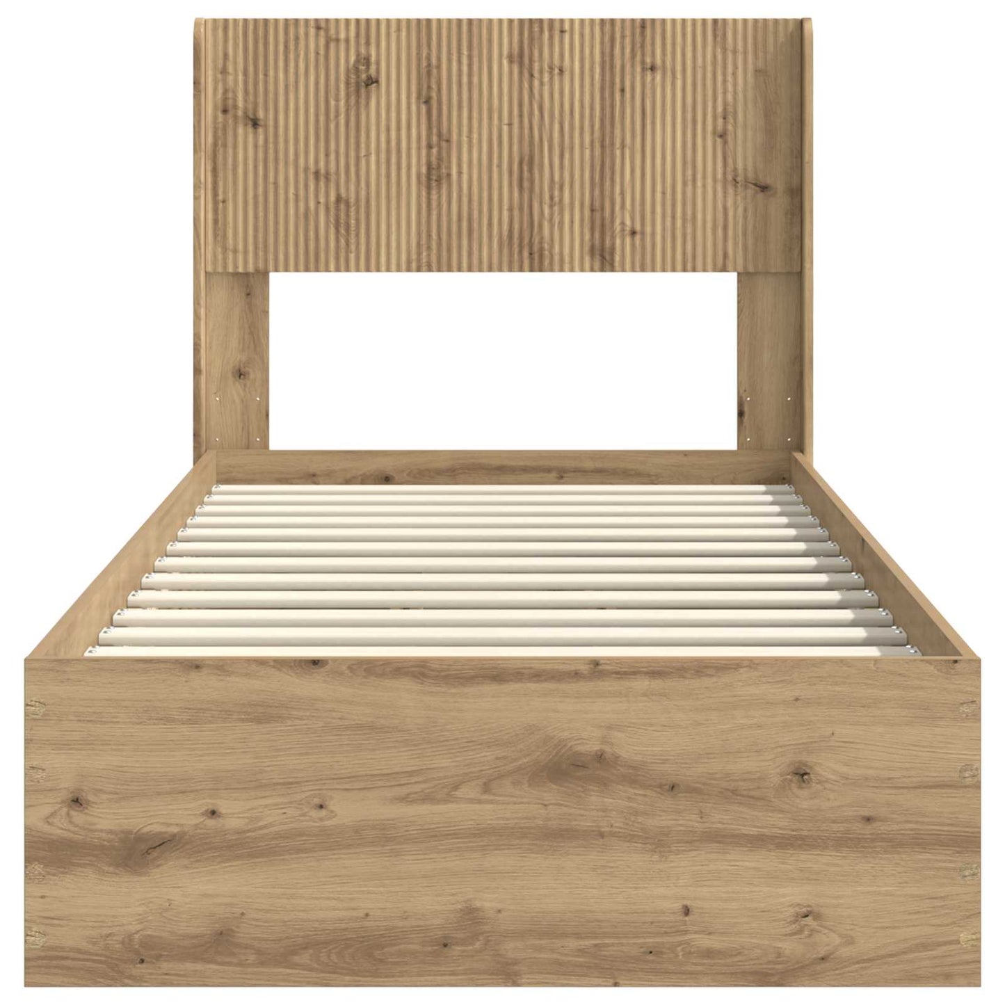 Bed Frame with Storage and Headboard Artisan Oak 90 x 200 cm
