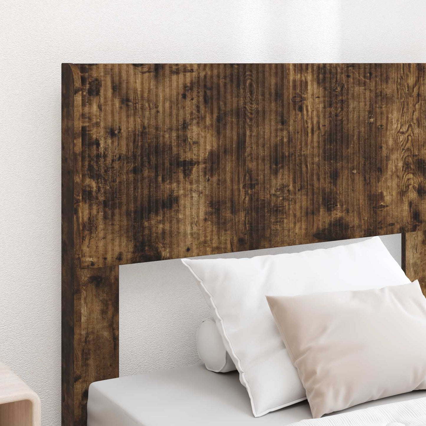 Bed Frame with Storage and Headboard Smoked Oak Engineered Wood