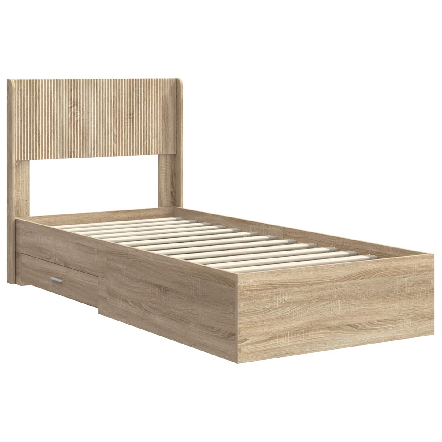 Bed Frame with Storage and Headboard Sonoma Oak 75 x 190 cm