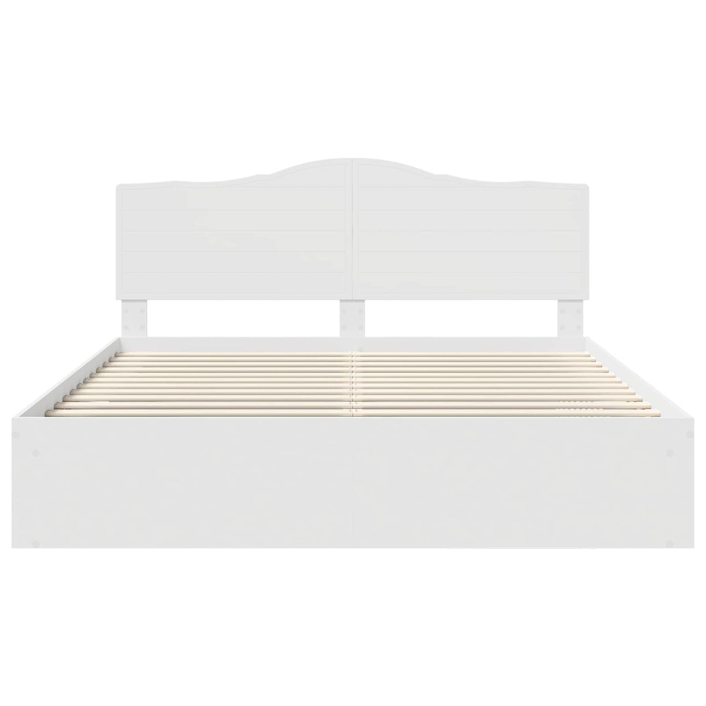 Bed Frame with Headboard White 200 x 200 cm Solid Pine Wood