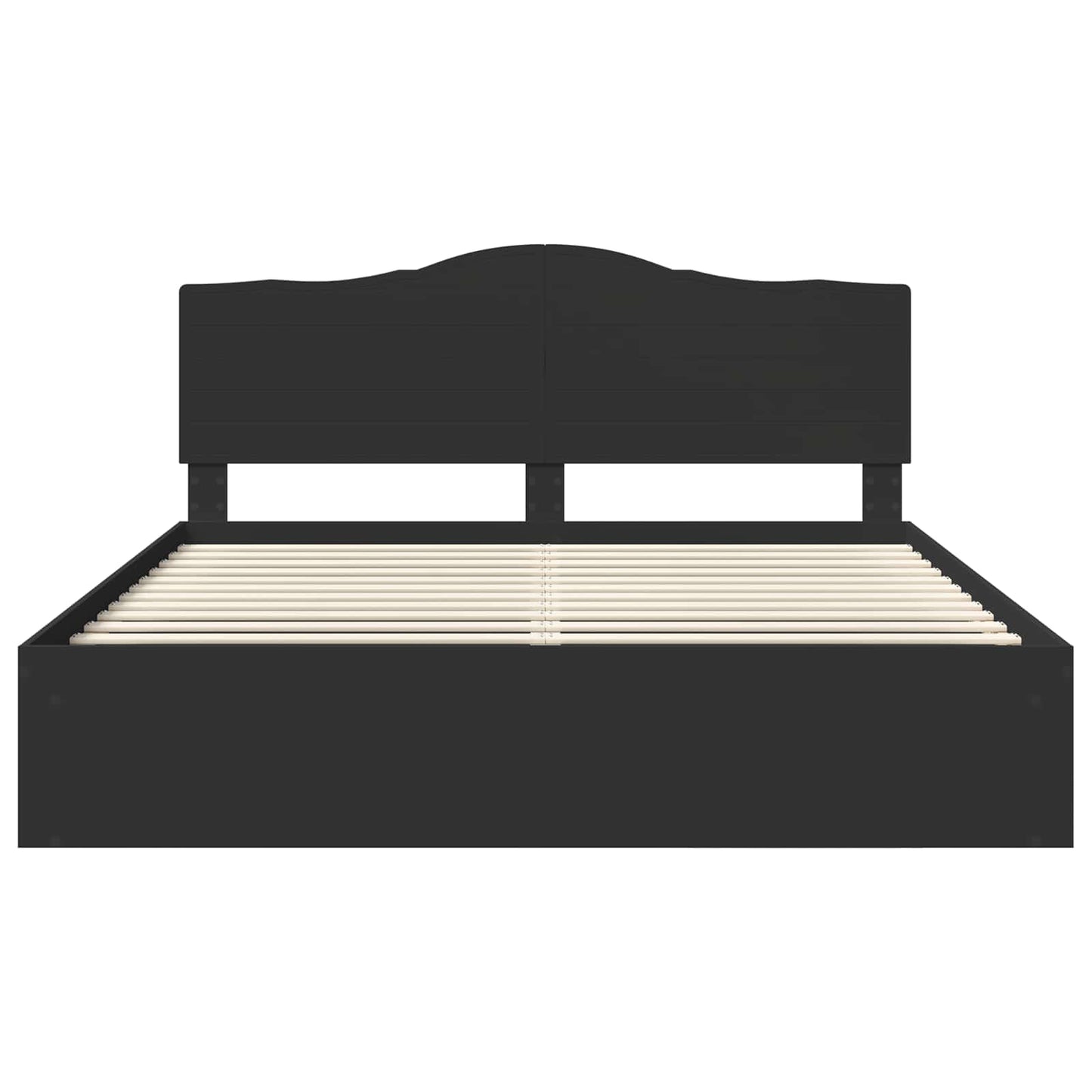 Bed Frame with Headboard Black 200 x 200 cm Solid Pine Wood