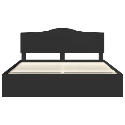 Bed Frame with Headboard Black 180 x 200 cm Solid Pine Wood