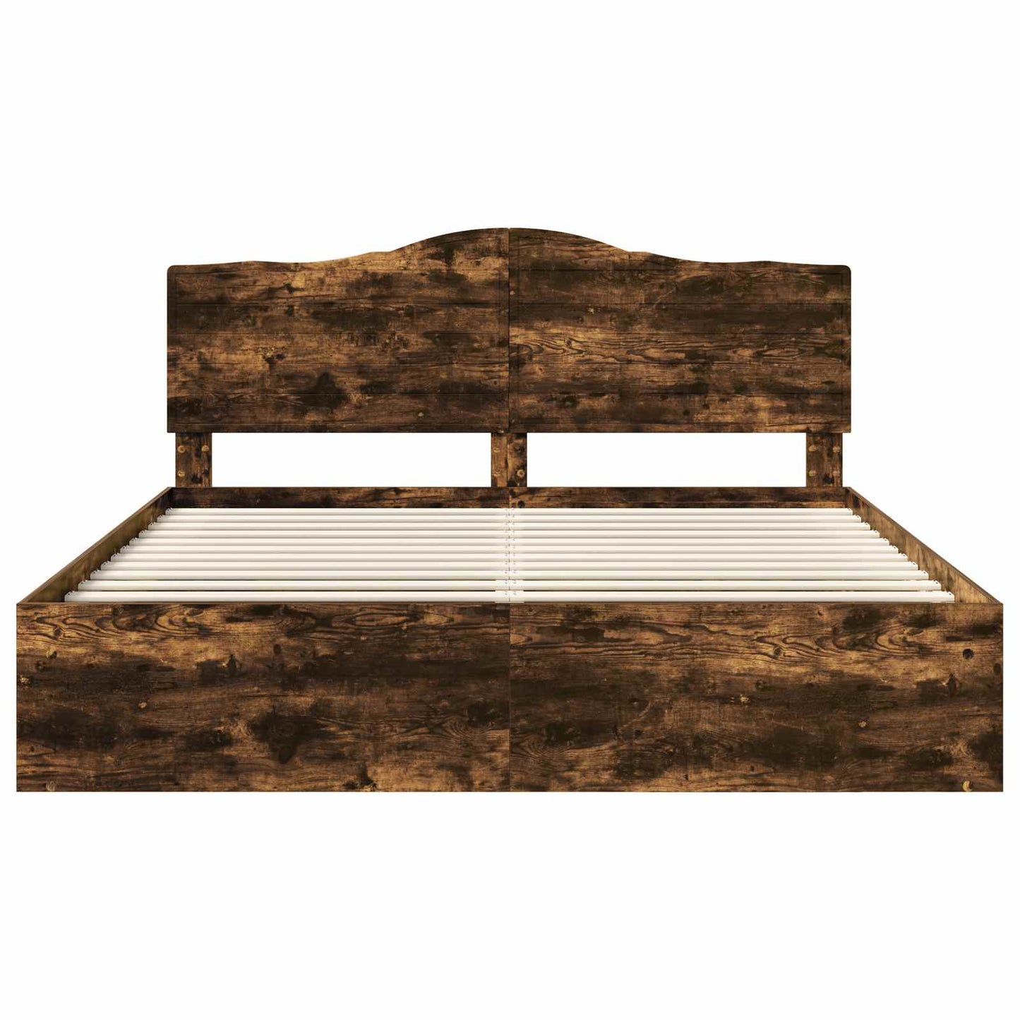 Bed Frame Smoked Oak 180 x 200 cm Solid Pine Wood