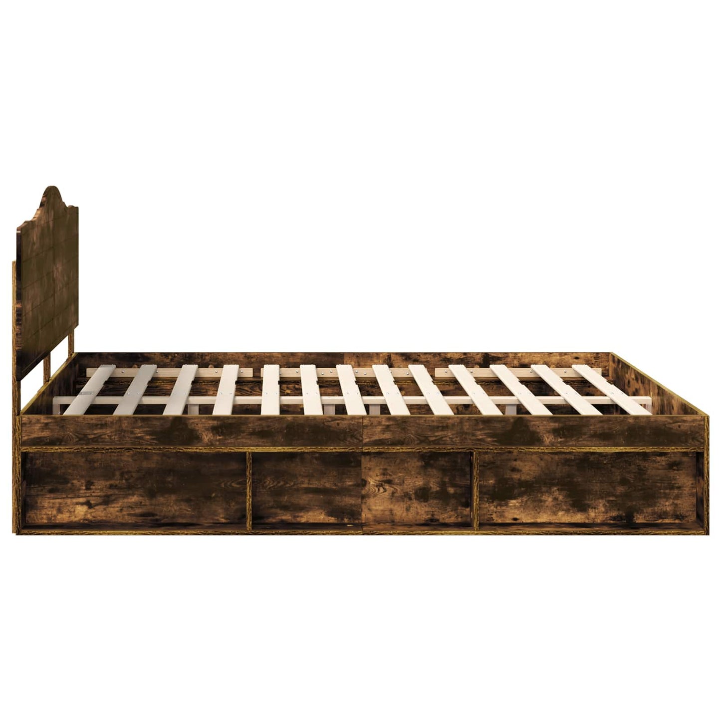 Bed Frame Smoked Oak 180 x 200 cm Solid Pine Wood