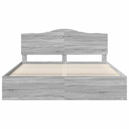 Bed Frame Grey Sonoma 180 x 200 cm Solid Pine Wood
