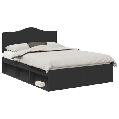 Bed Frame with Headboard Black 160 x 200 cm Solid Pine Wood
