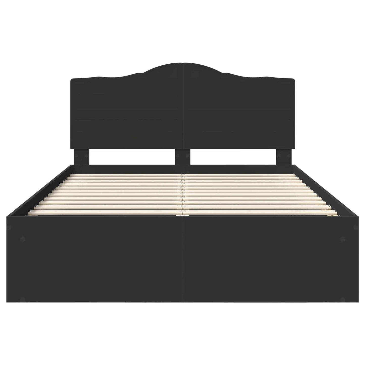 Bed Frame with Headboard Black 160 x 200 cm Solid Pine Wood