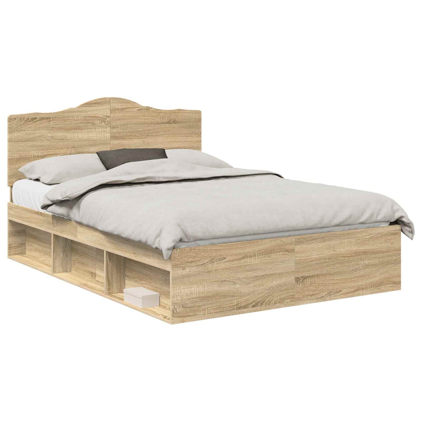 Bed Frame with Headboard Sonoma 160 x 200 cm Solid Pine Wood