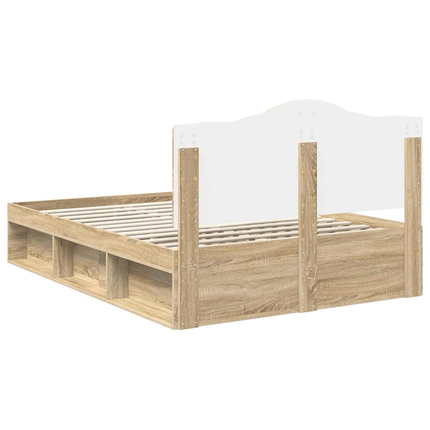 Bed Frame with Headboard Sonoma 160 x 200 cm Solid Pine Wood