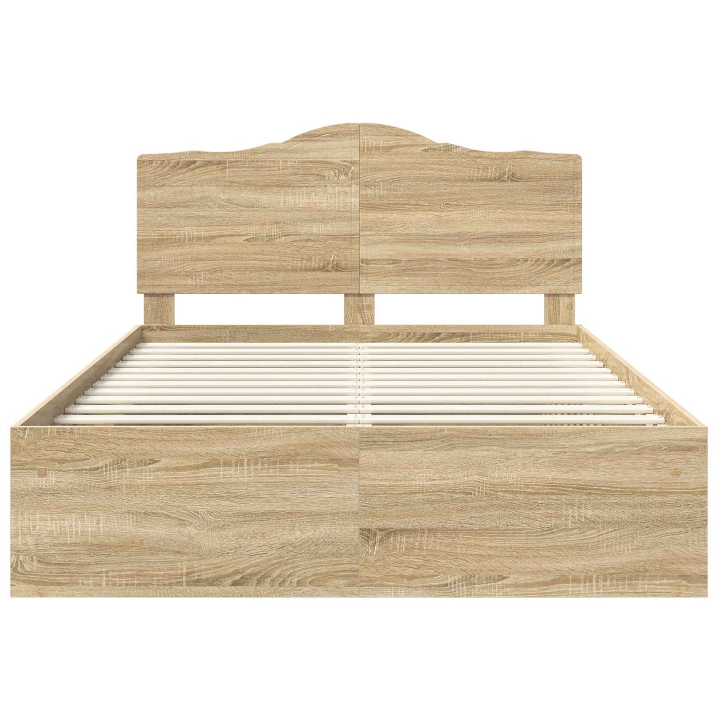 Bed Frame with Headboard Sonoma 160 x 200 cm Solid Pine Wood