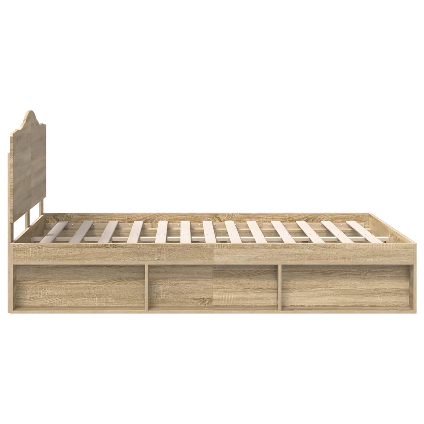 Bed Frame with Headboard Sonoma 160 x 200 cm Solid Pine Wood