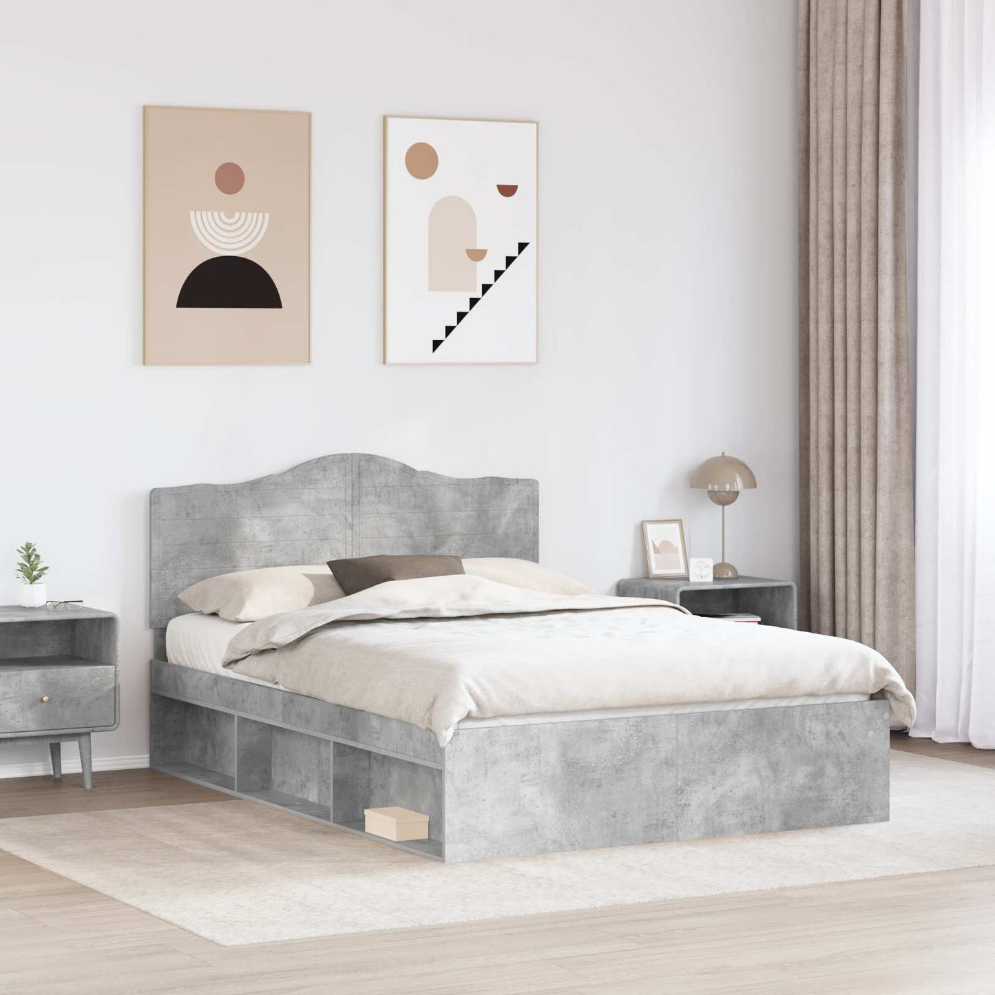 Bed Frame with Headboard Concerte 160 x 200 cm Solid Pine Wood