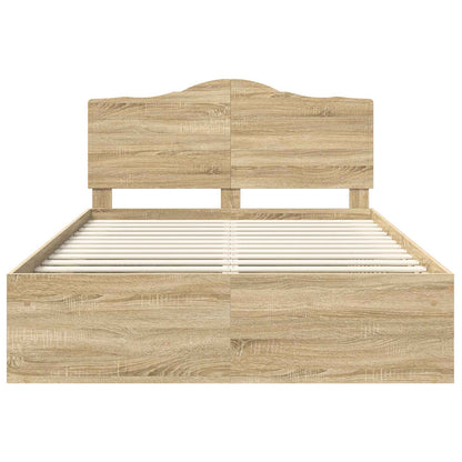 Bed Frame Sonoma Oak 150 x 200 cm Solid Pine Wood