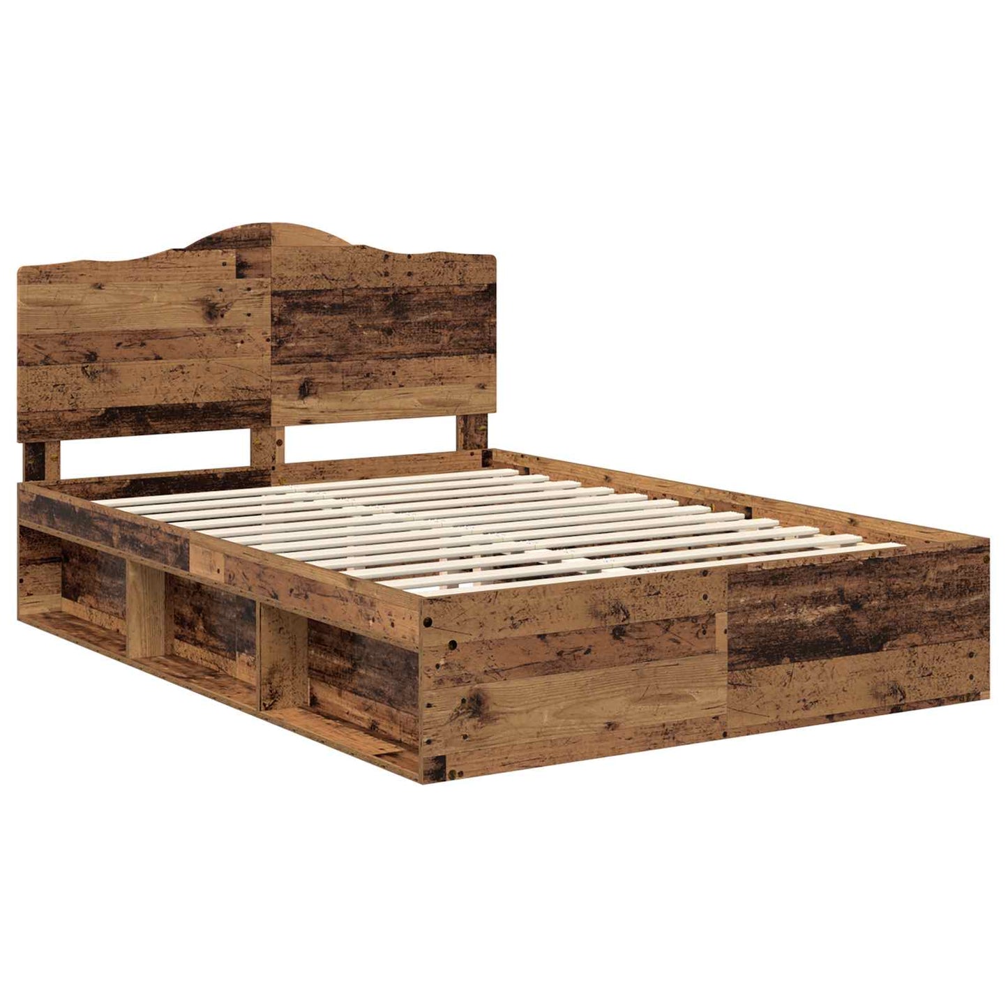 Bed Frame with Headboard Old Wood 150 x 200 cm Solid Pine Wood