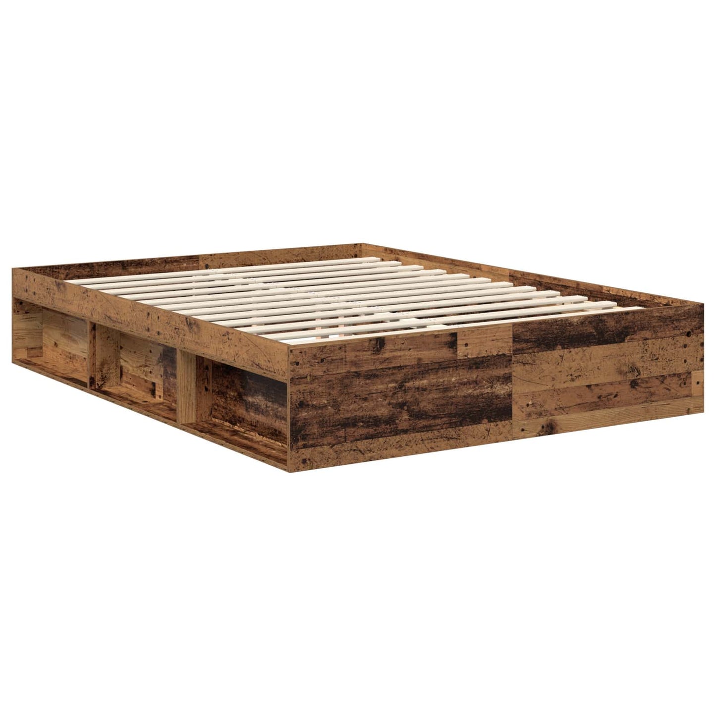 Bed Frame with Headboard Old Wood 150 x 200 cm Solid Pine Wood
