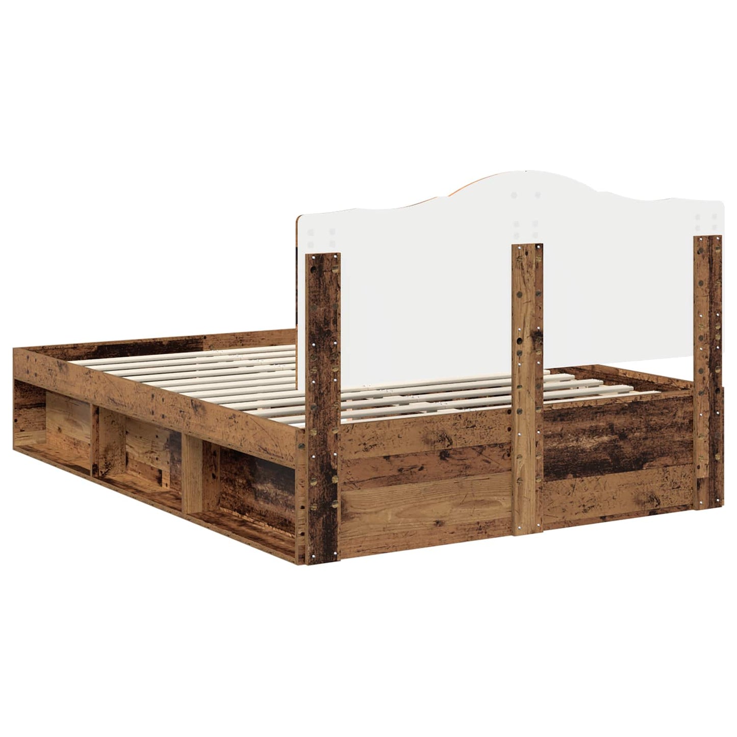Bed Frame with Headboard Old Wood 150 x 200 cm Solid Pine Wood