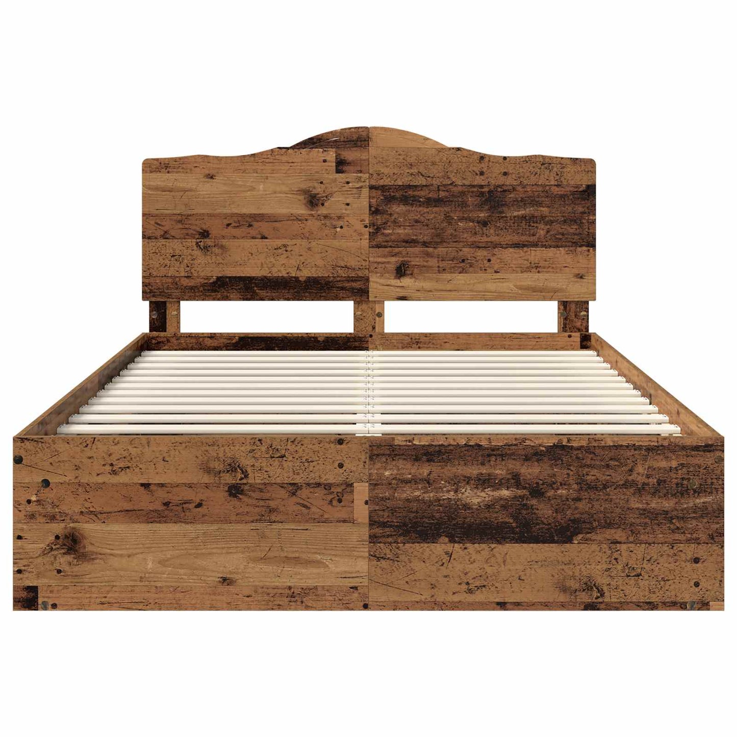 Bed Frame with Headboard Old Wood 150 x 200 cm Solid Pine Wood